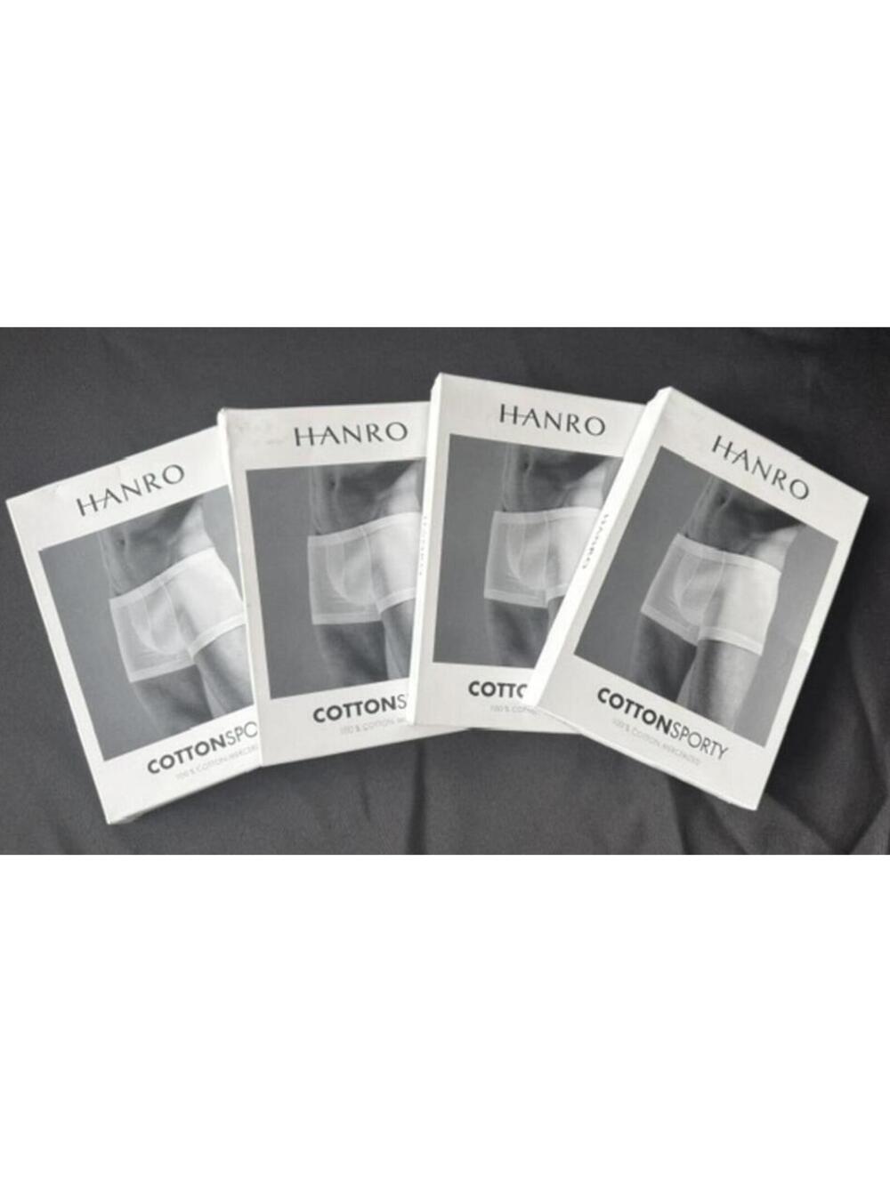 Hanro Cotton Sporty Boxer Brief NIB Sz M | 4 pairs Black or White